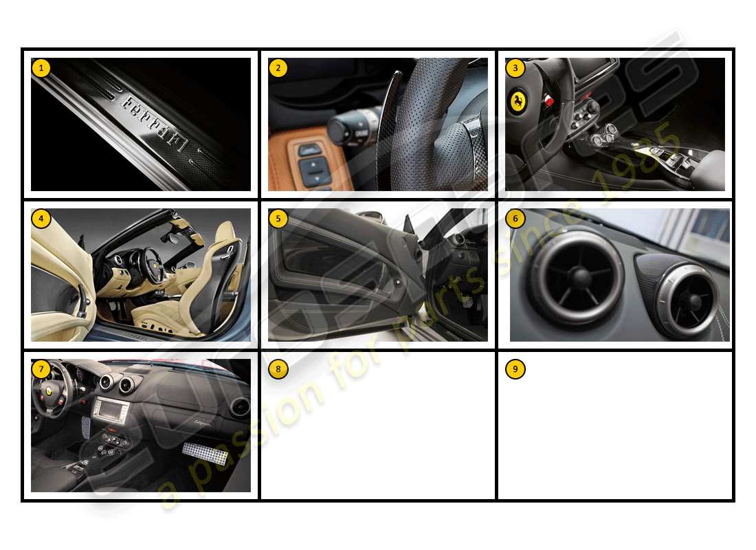 ferrari california (accessories) interior - general parts diagram