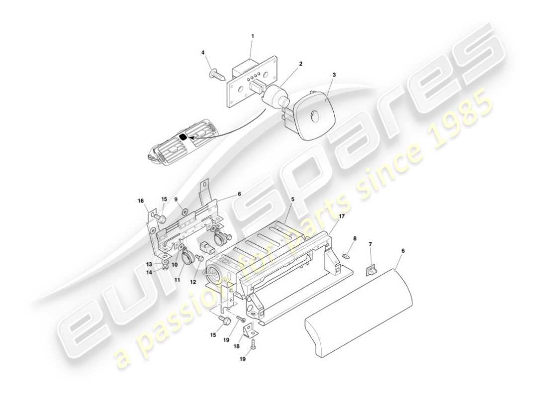 aston martin vanquish (2005) fascia & trim part diagram