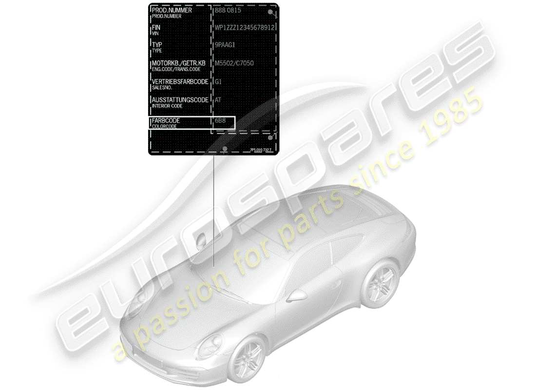 a part diagram from the porsche 991 parts catalogue