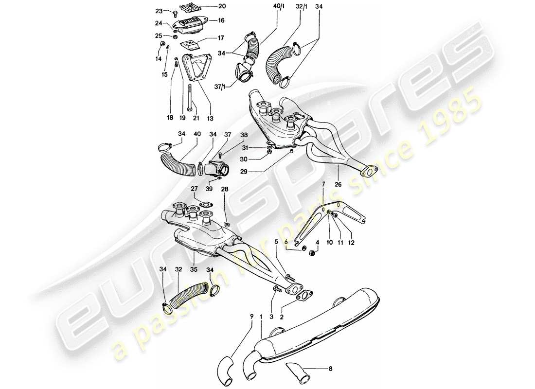 a part diagram from the porsche 914 parts catalogue