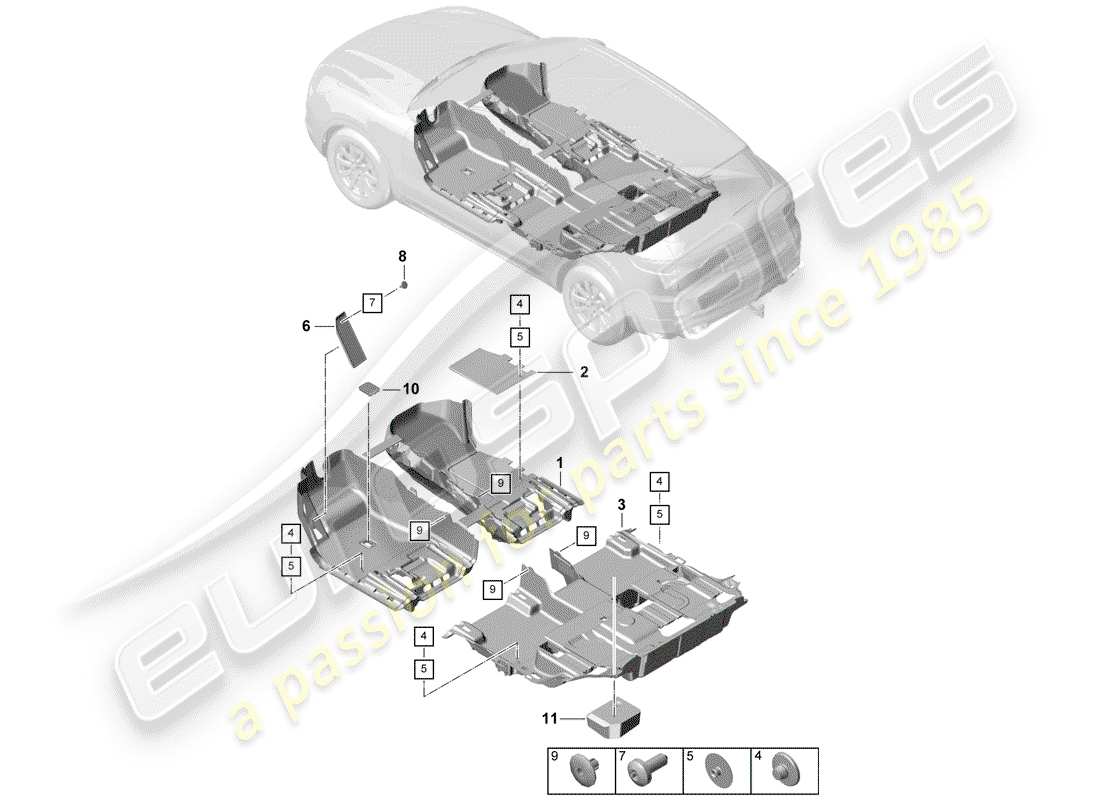 a part diagram from the porsche cayenne parts catalogue