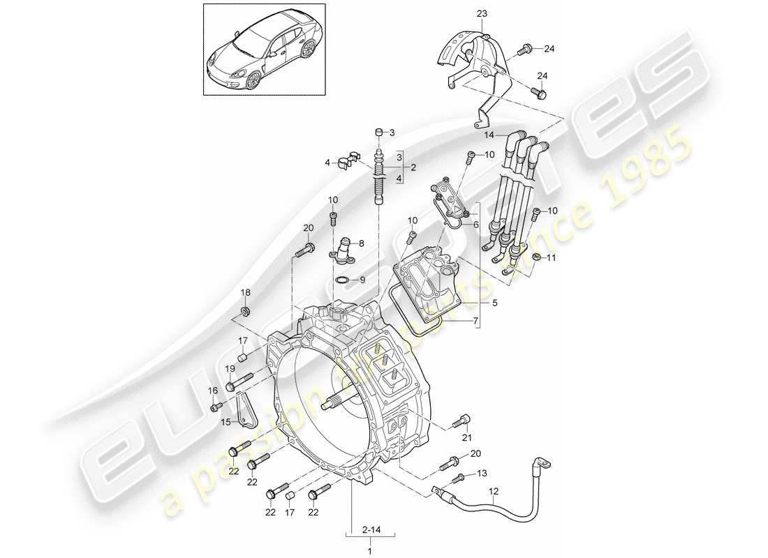 a part diagram from the porsche panamera parts catalogue