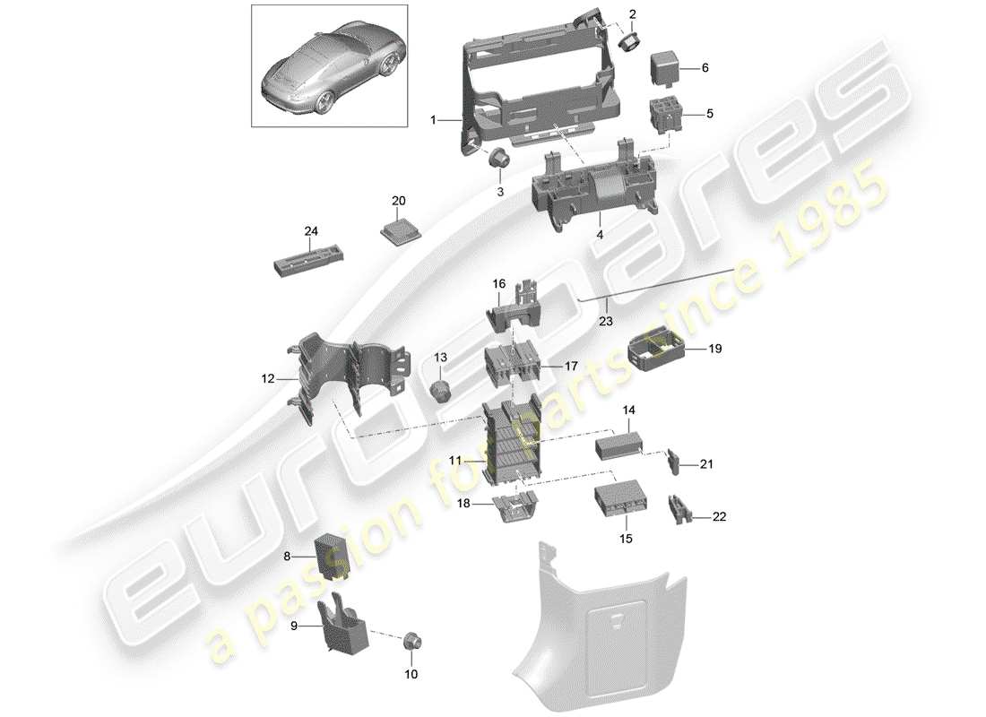 a part diagram from the porsche 991 parts catalogue