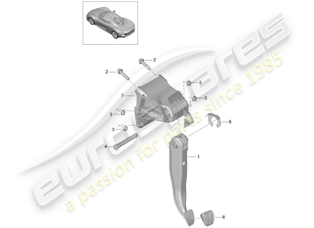 a part diagram from the porsche 918 spyder parts catalogue