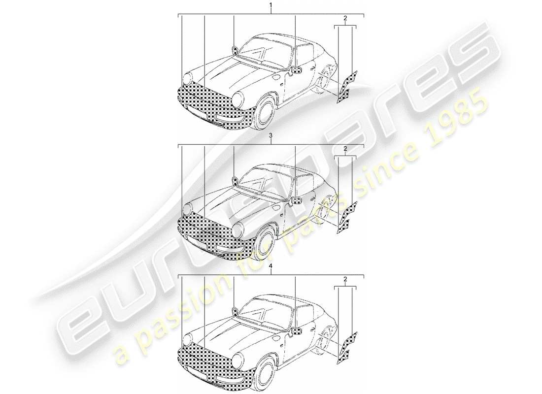 a part diagram from the porsche classic accessories parts catalogue