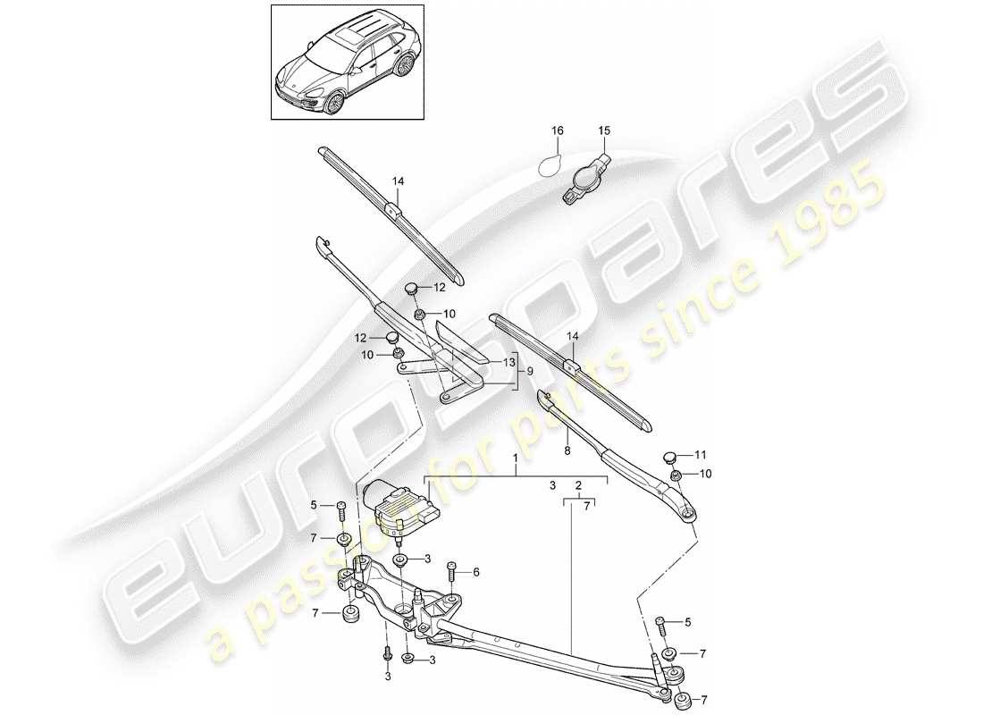 a part diagram from the porsche cayenne e2 (2011) parts catalogue