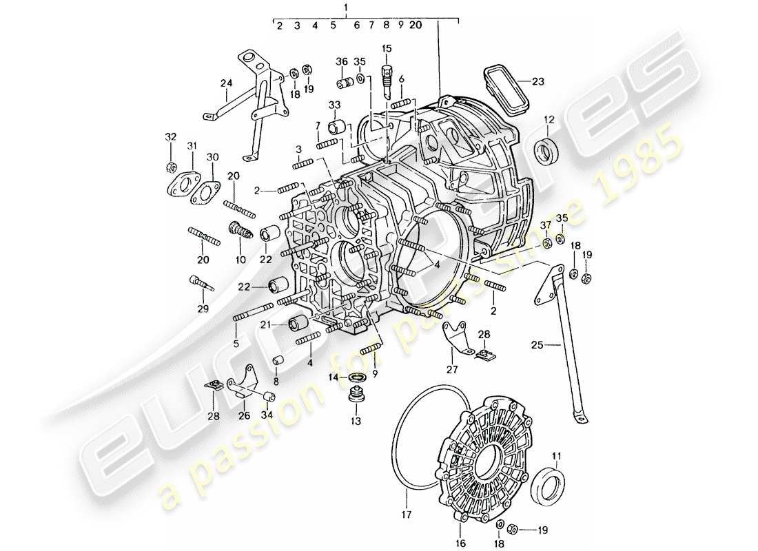 a part diagram from the porsche 964 (1989) parts catalogue