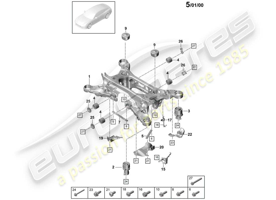 a part diagram from the porsche panamera 971 (2019) parts catalogue