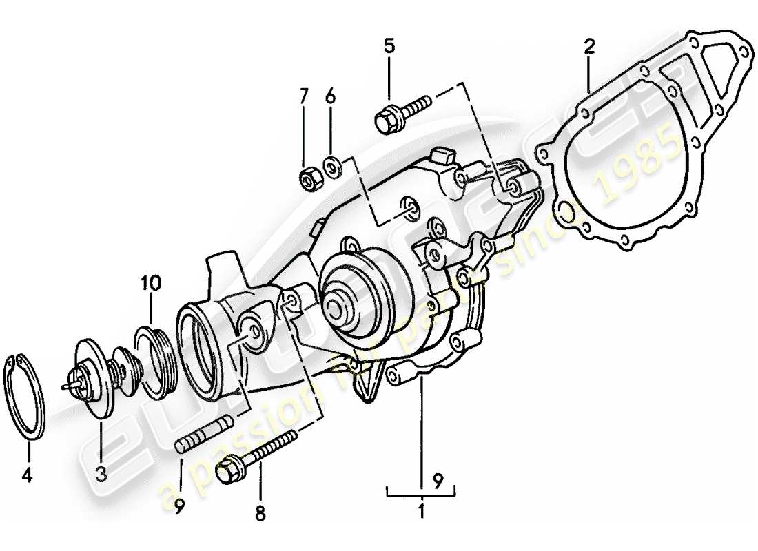 a part diagram from the porsche 944 parts catalogue