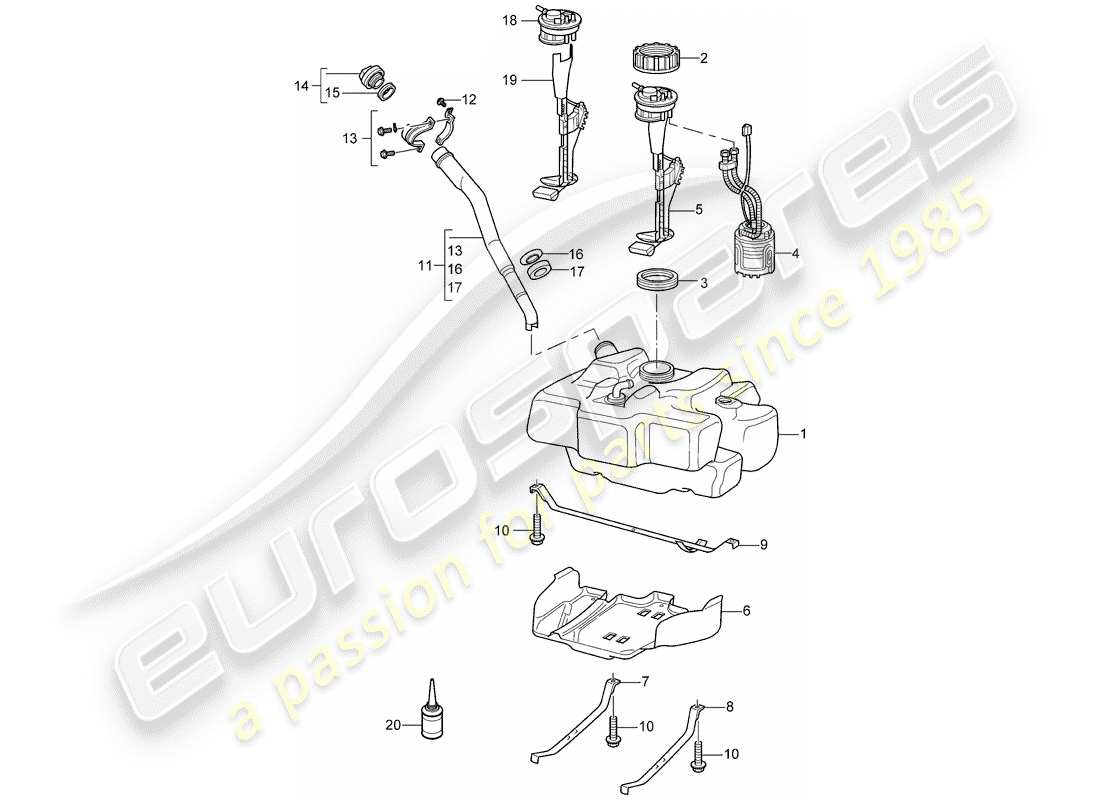 a part diagram from the porsche 997 parts catalogue