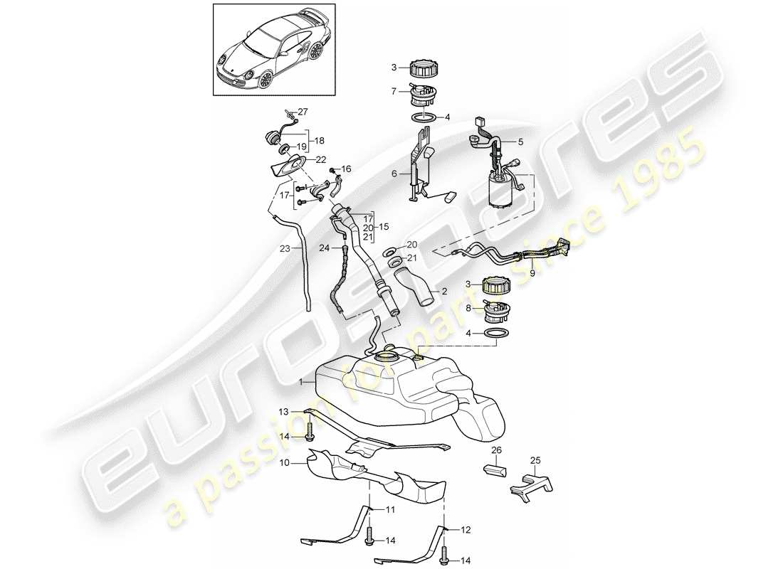 a part diagram from the porsche 997 parts catalogue