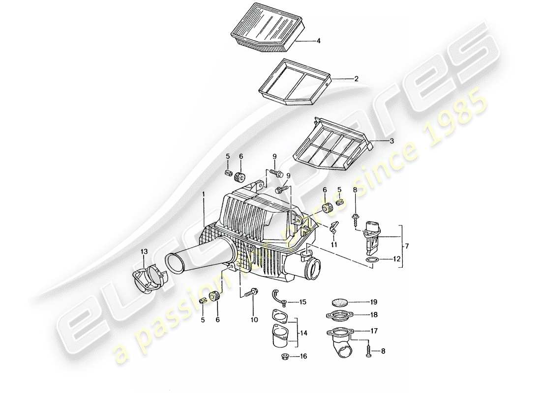 a part diagram from the porsche boxster parts catalogue