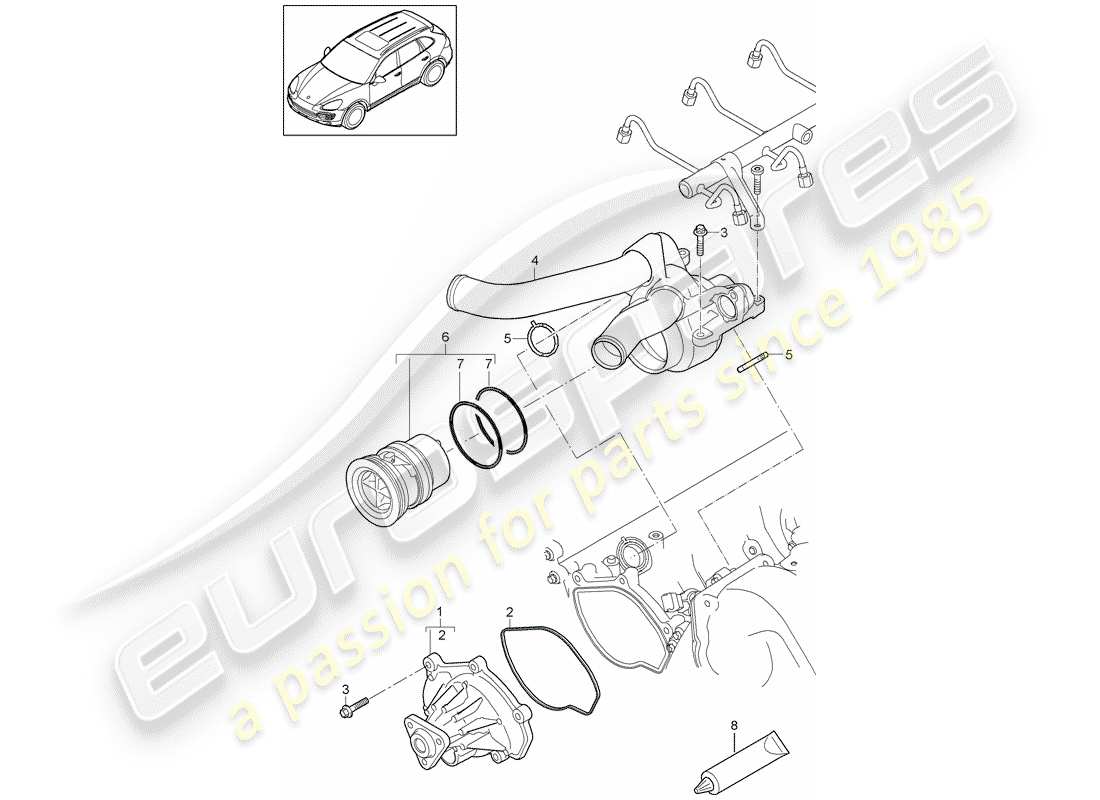 a part diagram from the porsche cayenne e2 parts catalogue