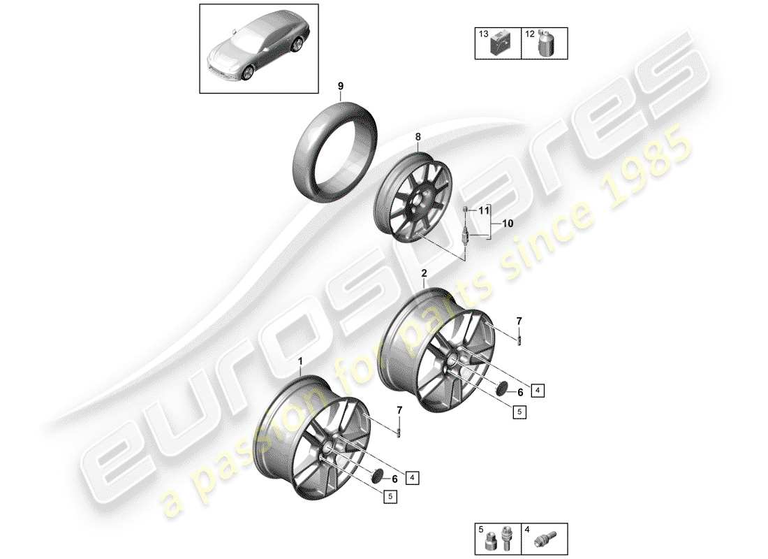 a part diagram from the porsche panamera 971 (2020) parts catalogue