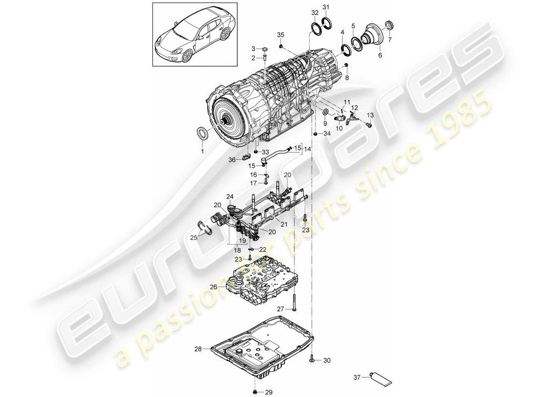a part diagram from the porsche panamera 970 (2011) parts catalogue