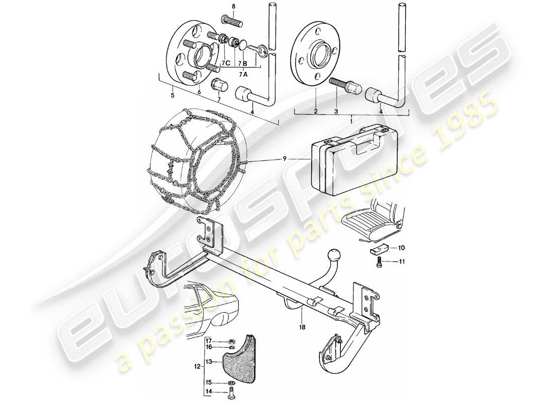 a part diagram from the porsche 924 parts catalogue