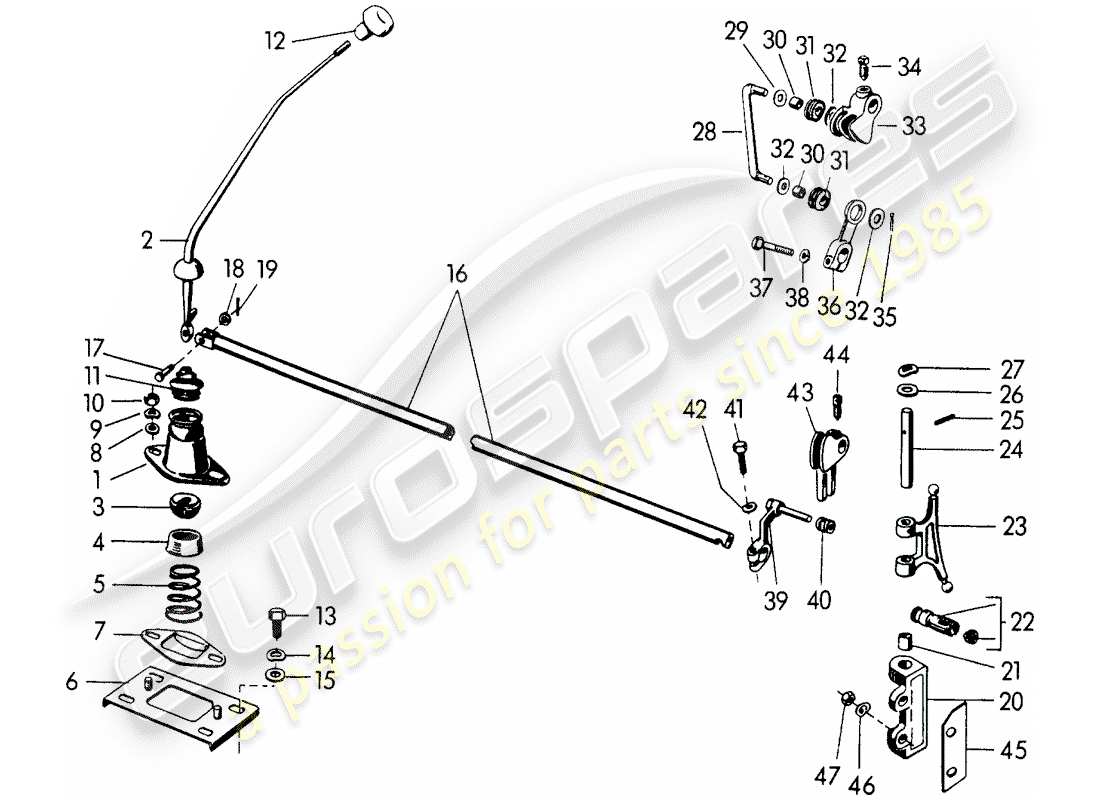 a part diagram from the porsche 356 parts catalogue