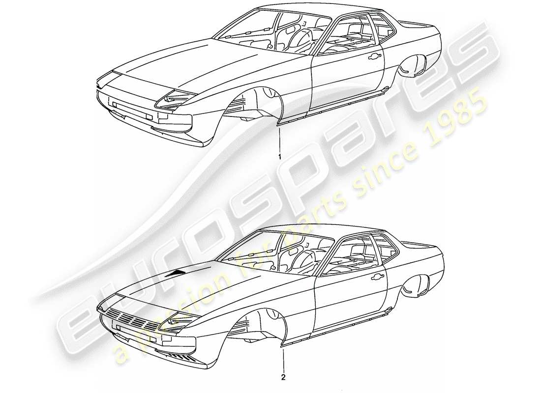 a part diagram from the porsche 924 parts catalogue