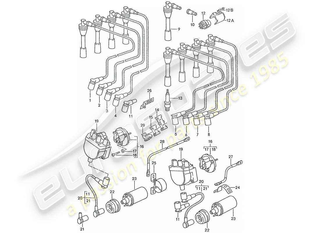 a part diagram from the porsche 928 parts catalogue