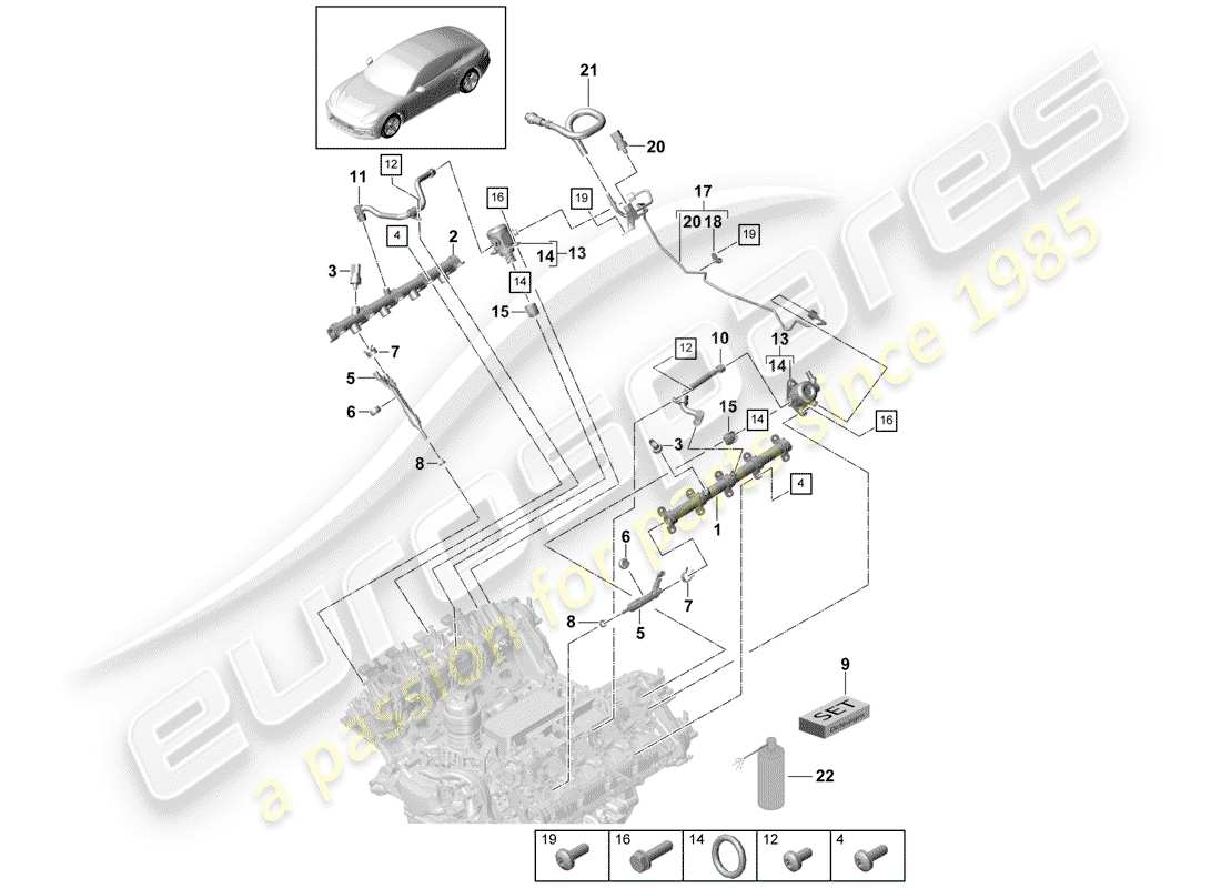 a part diagram from the porsche panamera parts catalogue