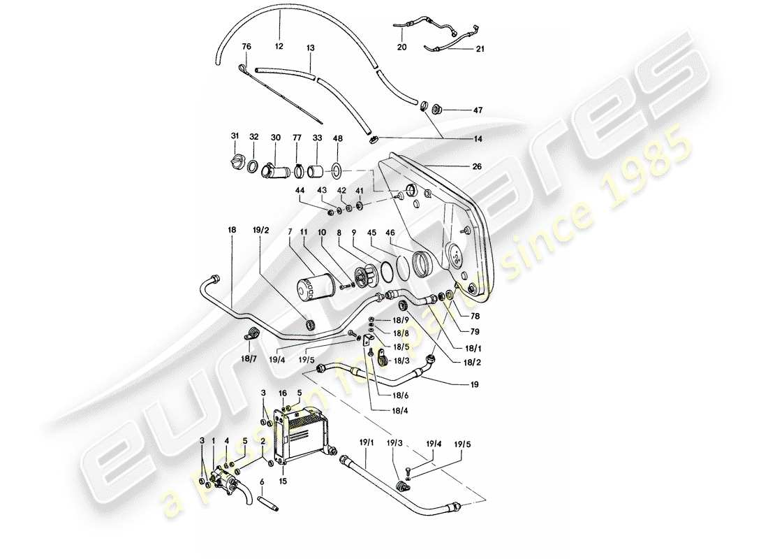 a part diagram from the porsche 914 parts catalogue