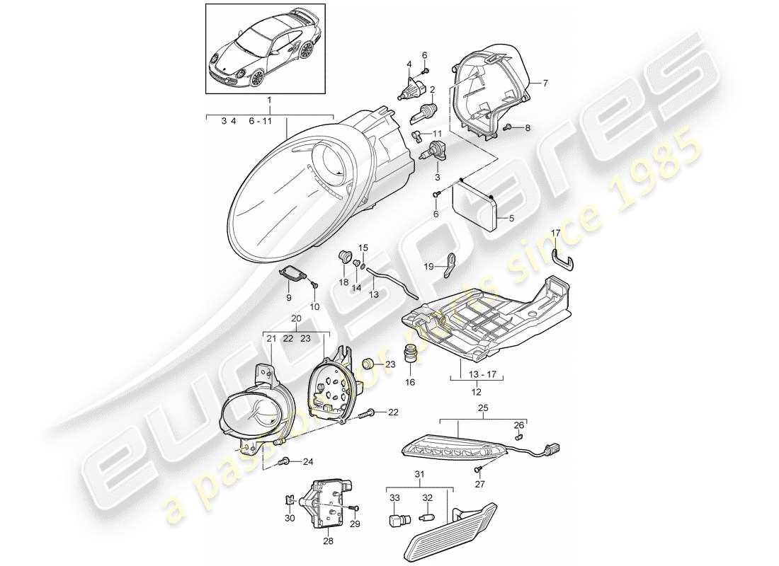 a part diagram from the porsche 997 parts catalogue