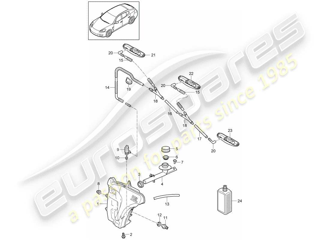 a part diagram from the porsche panamera parts catalogue