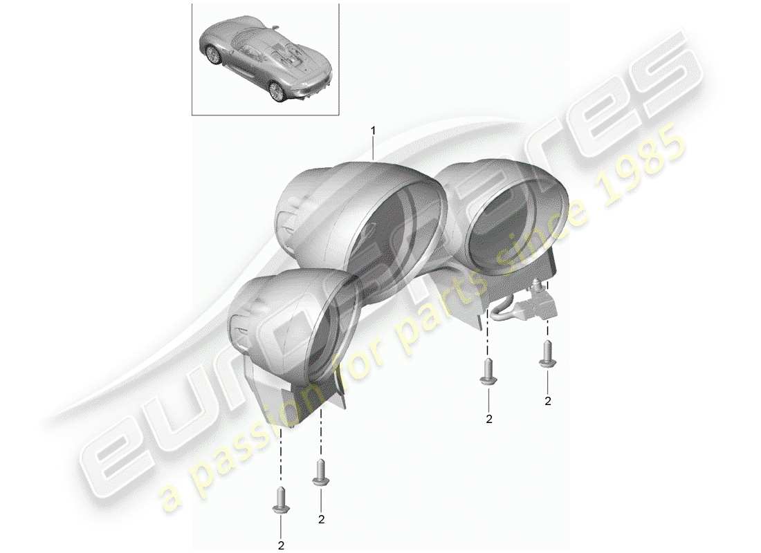 a part diagram from the porsche 918 spyder parts catalogue