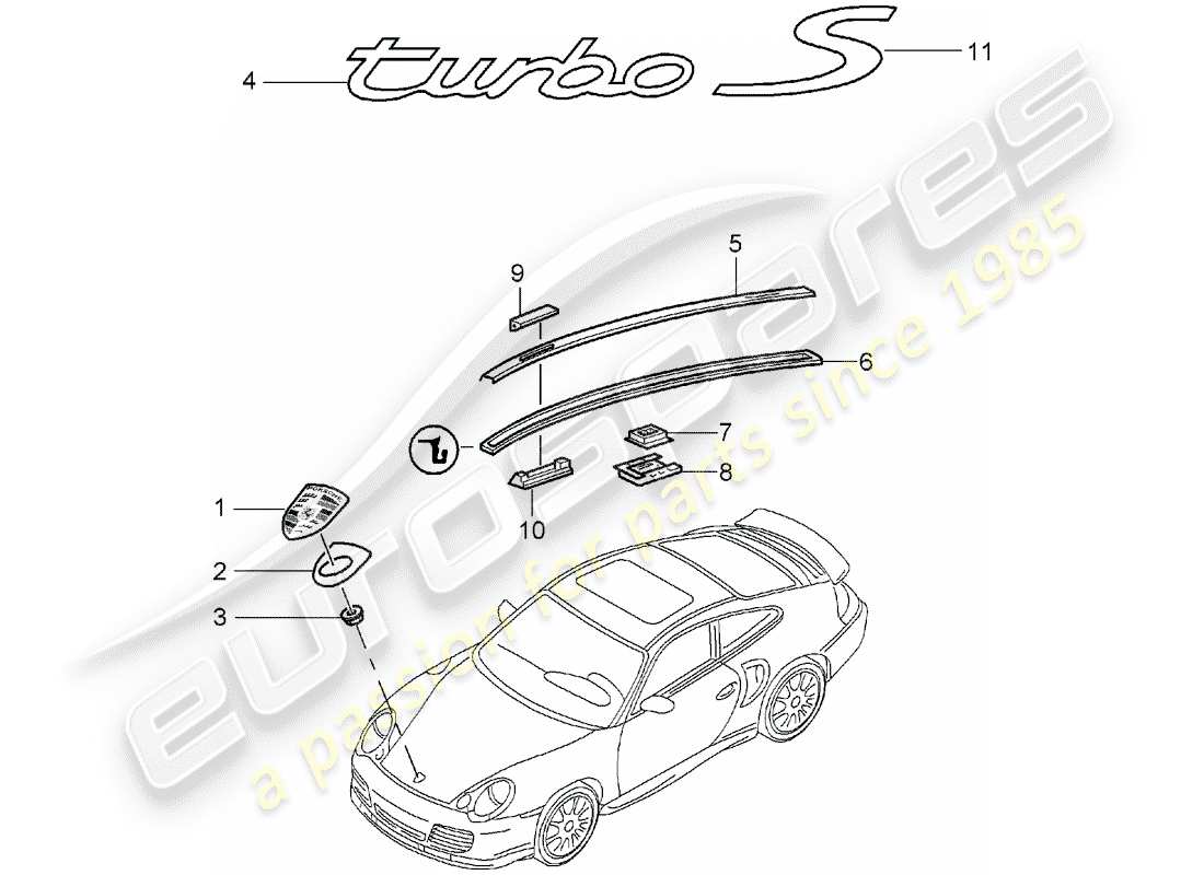 a part diagram from the porsche 996 parts catalogue