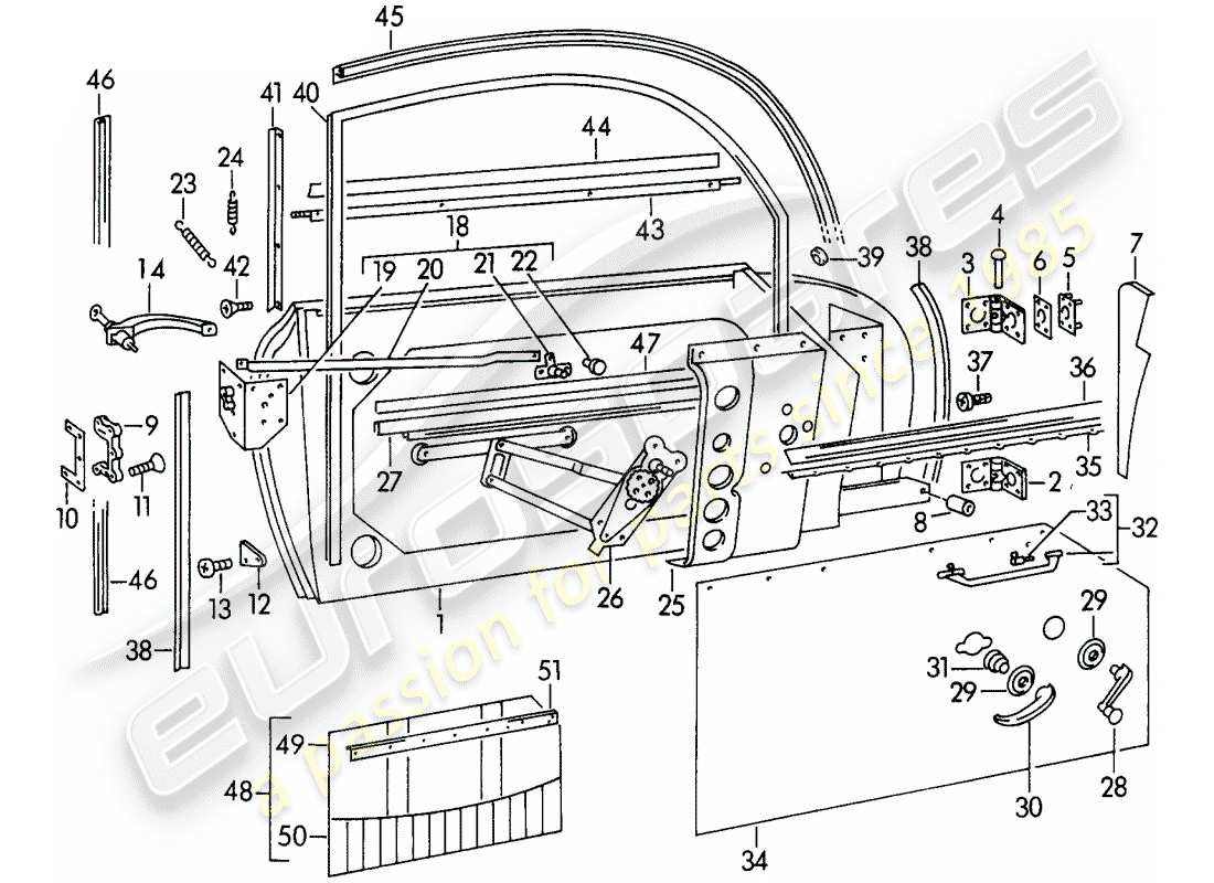 a part diagram from the porsche 356 parts catalogue