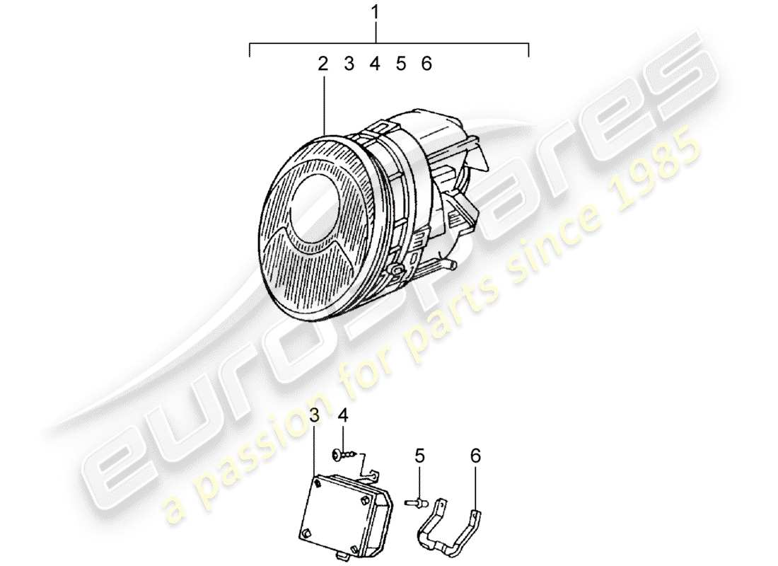 a part diagram from the porsche classic accessories (1952) parts catalogue