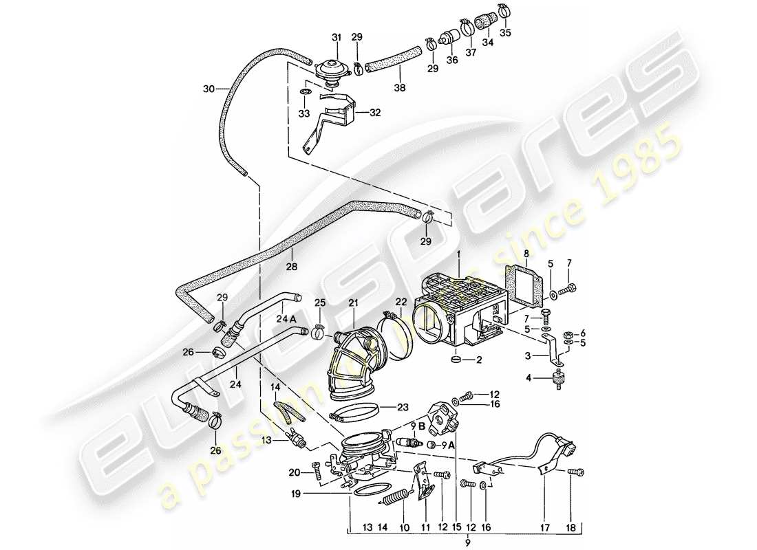 a part diagram from the porsche 911 parts catalogue