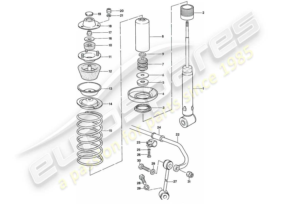 a part diagram from the porsche 928 parts catalogue