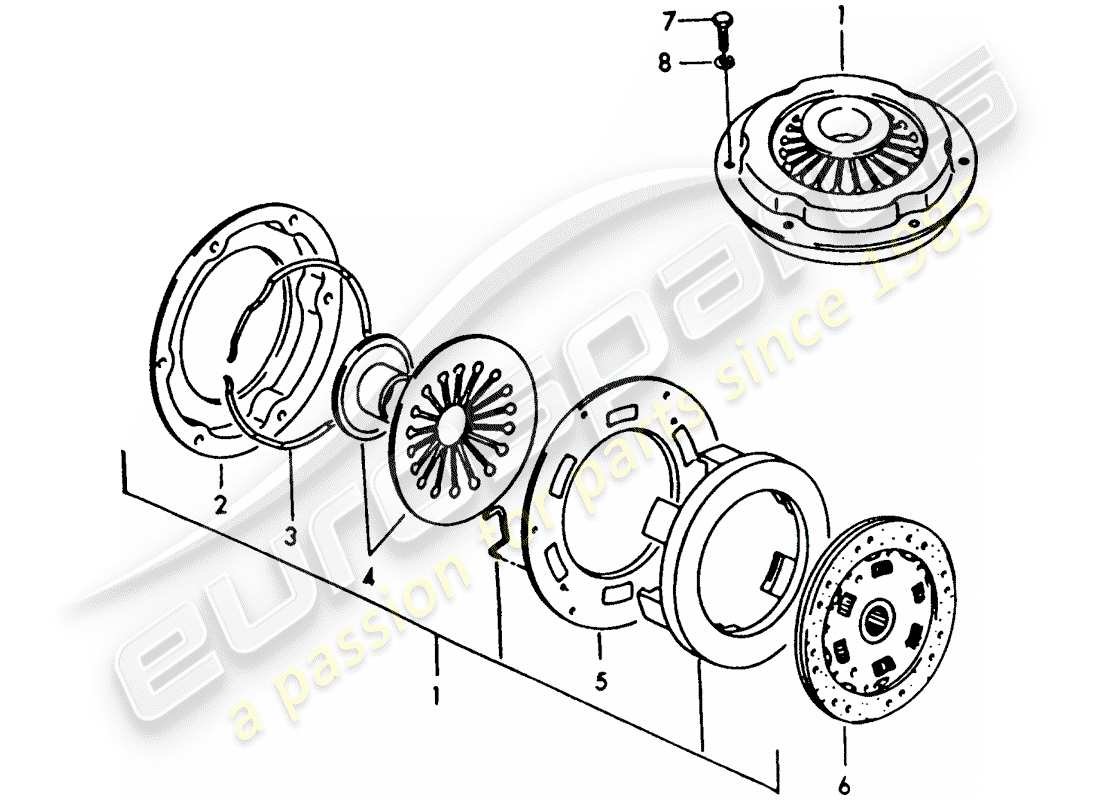 porsche 356/356a (1958) clutch part diagram