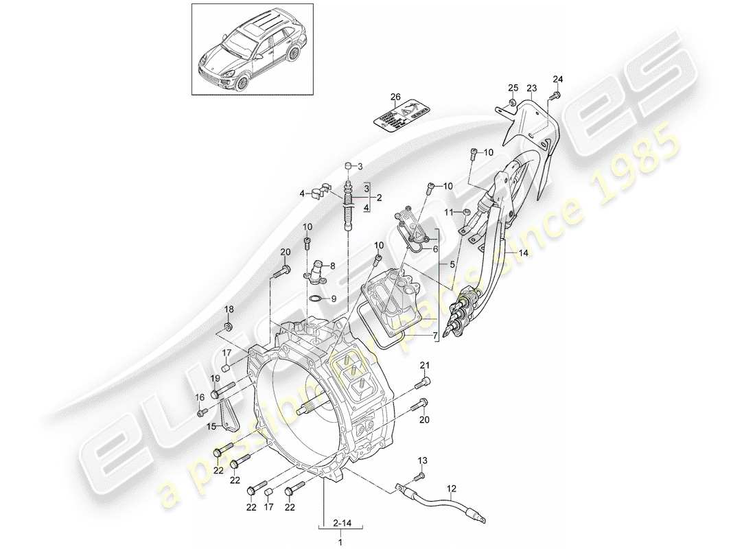 porsche cayenne e2 (2018) traction motor for elec. drive part diagram