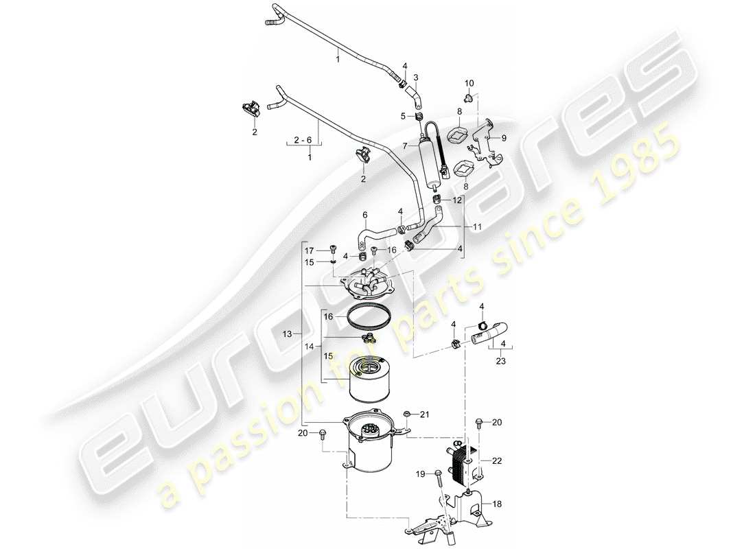 porsche cayenne (2008) fuel system part diagram