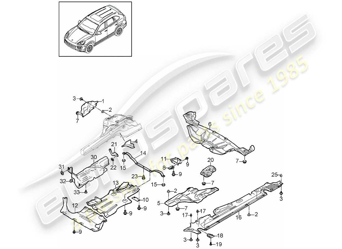 porsche cayenne e2 (2013) lining part diagram