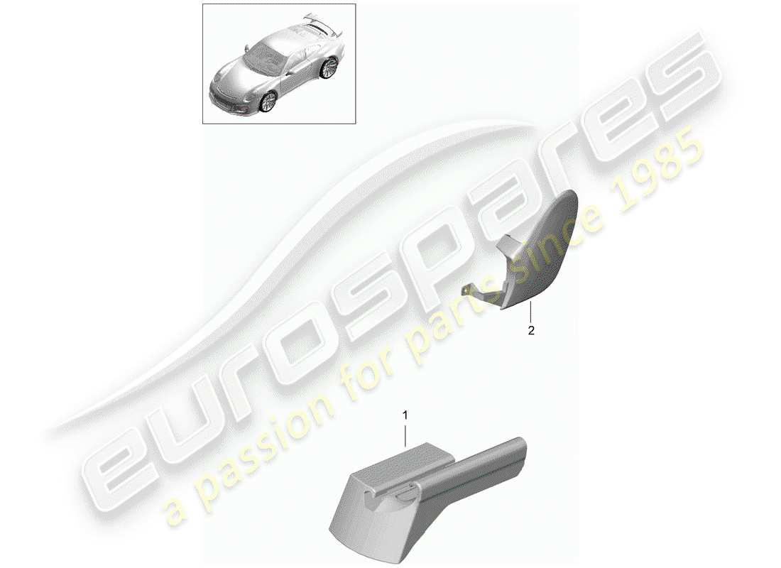 porsche 991r/gt3/rs (2020) sports seat plus parts diagram