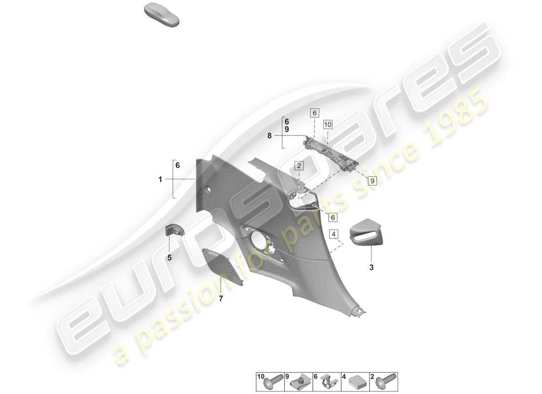 porsche 2019 quarter trim panel parts diagram