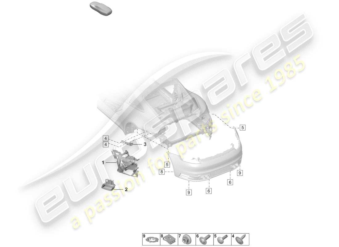 porsche 2019 bumper part diagram