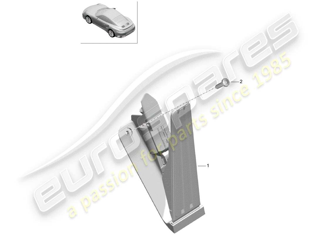 porsche 991 turbo (2019) brake and acc. pedal assembly part diagram