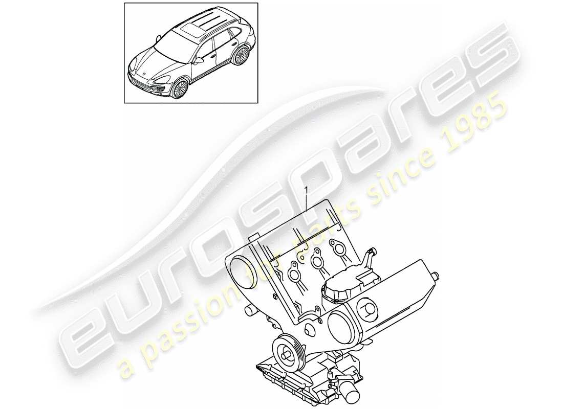 porsche cayenne e2 (2018) long block part diagram