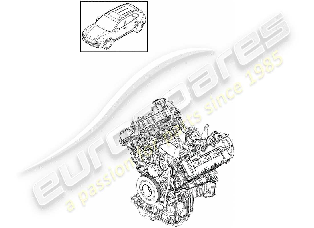 porsche cayenne e2 (2013) long block part diagram