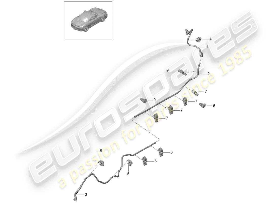 porsche boxster 981 (2013) vacuum line parts diagram