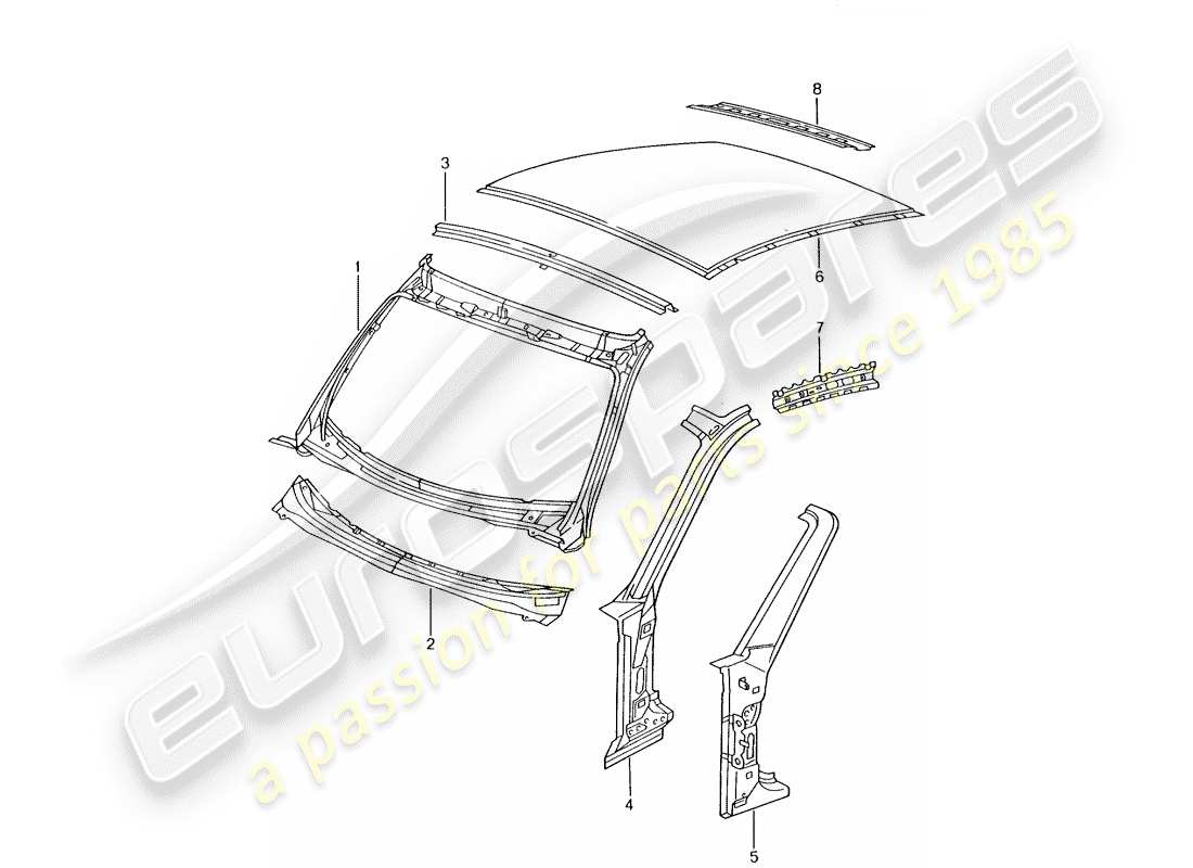 porsche 996 gt3 (2004) cowl part diagram