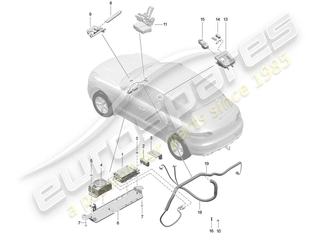 porsche macan (2016) for vehicles with telephone part diagram