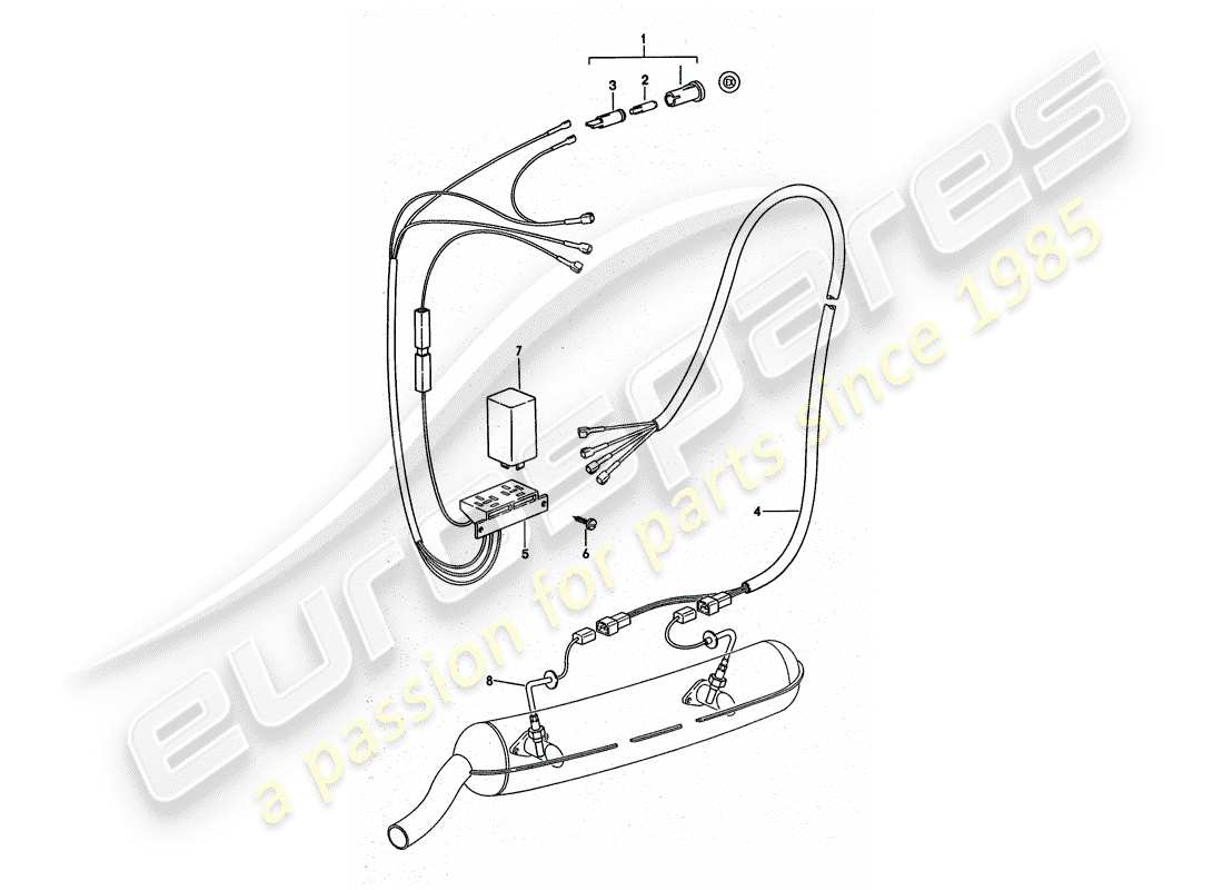 porsche 911 turbo (1977) exhaust gas - temperature monitoring part diagram