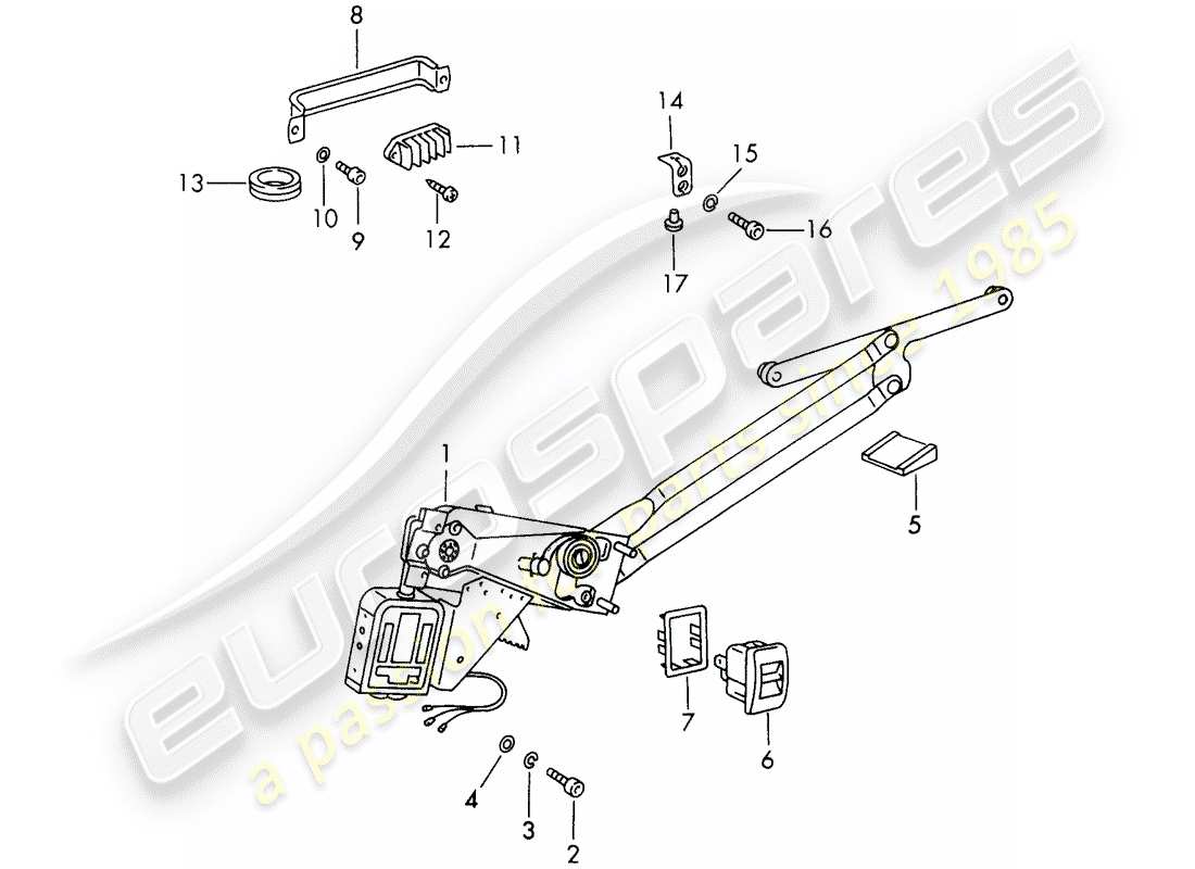 porsche 911/912 (1967) window regulator - electric part diagram