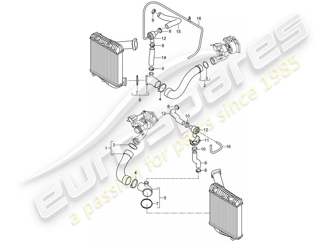 porsche cayenne (2008) supercharging 1 part diagram