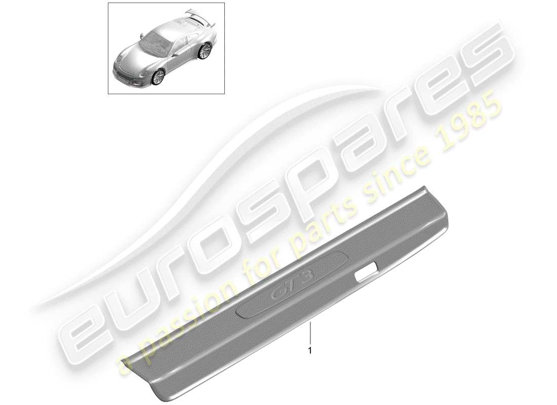 porsche 991r/gt3/rs (2020) scuff plate - sill panel parts diagram